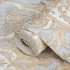 Light Blue, Gold Luxury 3D Damask Wallpaper, Premium Sparkling Velvet Feeling Flocked Wallcovering - Adawall Wallpaper - Registered Trade Accounts Only, Wallpaper Wholesale Account - 1002-2 - Adawall Wholesale - Wallpaper Wholesaler