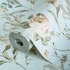 Light Blue Timeless Floral Embossed Rose Wallpaper, Flocked Vivid Color Rose Flowers Pattern - Adawall Wallpaper - Registered Trade Accounts Only, Wallpaper Wholesale Account - 7803-2 - Adawall Wholesale - Wallpaper Wholesaler