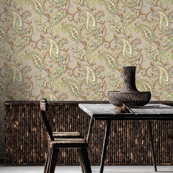 Light Brown Luxury Paisley Deep Embossed Wallpaper, Traditional Rich Textured Wallcovering - Adawall Wallpaper - Registered Trade Accounts Only, Wallpaper Wholesale Account - 9903-3 - Adawall Wholesale - Wallpaper Wholesaler