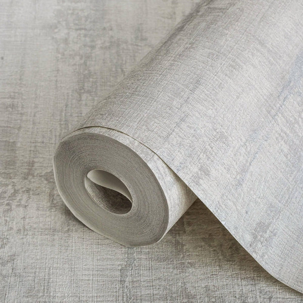 Light Gray Distressed Rustic 3D Embossed Wallpaper, Stylish Farmhouse Lodge Coutry Wallcovering - Walloro High End Wallcoverings & More