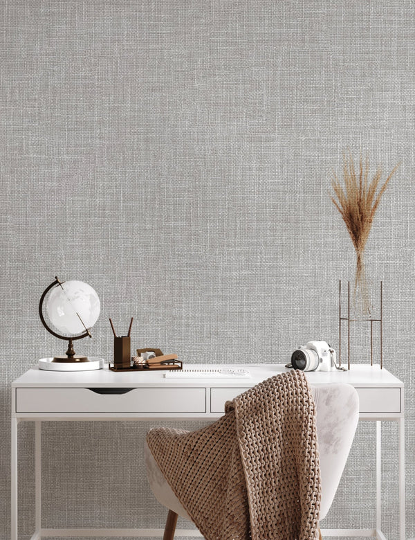 Light Gray Muse Linen Texture Wallpaper, Natural Wallpaper, Modern & Minimalist Wall Covering, Modern Look Neutral Colors Glittering Wallcovering - Adawall Wallpaper -Registered Trade Accounts Only, Wallpaper Wholesale Account - 25104-3 - Adawall Wholesale - Wallpaper Wholesaler