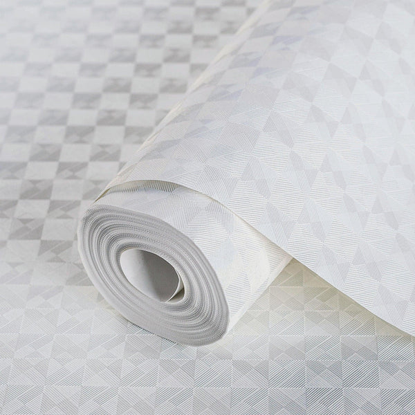 Light Gray Solid Color Square Pattern Wallpaper, 3D Embossed Glossy Sleek Checkered Geometric Wall Paper - Adawall Wallpaper - Registered Trade Accounts Only, Wallpaper Wholesale Account - 1103-2 - Adawall Wholesale - Wallpaper Wholesaler