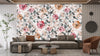 Elegant Beatiful Floral Wallpaper, Seamless Pattern Mural, Oversized Custom Size Wall Art, Non-Woven, Non-Adhesive, Modern Wall Paper, Removable