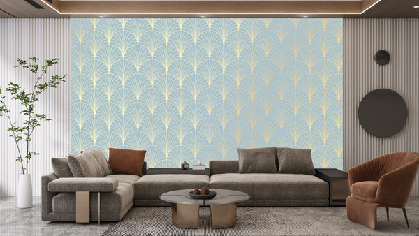 Luxury Art Deco Wallpaper, Seamless Pattern Mural, Oversized Custom Size Wall Art, Non-Woven, Non-Adhesive, Modern Wall Paper, Removable