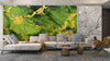 Light Green Marble Wallpaper, Gold Abstract Mural, Oversized Custom Size Wall Art, Non-Woven, Non-Adhesive, Modern Wall Paper, Removable
