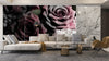 Beautiful Flowers Wallpaper, Dark Background Mural, Oversized Custom Size Wall Art, Non-Woven, Non-Adhesive, Modern Wall Paper, Removable