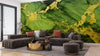 Light Green Marble Wallpaper, Gold Abstract Mural, Oversized Custom Size Wall Art, Non-Woven, Non-Adhesive, Modern Wall Paper, Removable