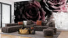 Beautiful Flowers Wallpaper, Dark Background Mural, Oversized Custom Size Wall Art, Non-Woven, Non-Adhesive, Modern Wall Paper, Removable