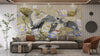 Birds Wallpaper, Lotus Mural, Oversized Custom Size Wall Art, Non-Woven, Non-Adhesive, Modern Wall Paper, Removable