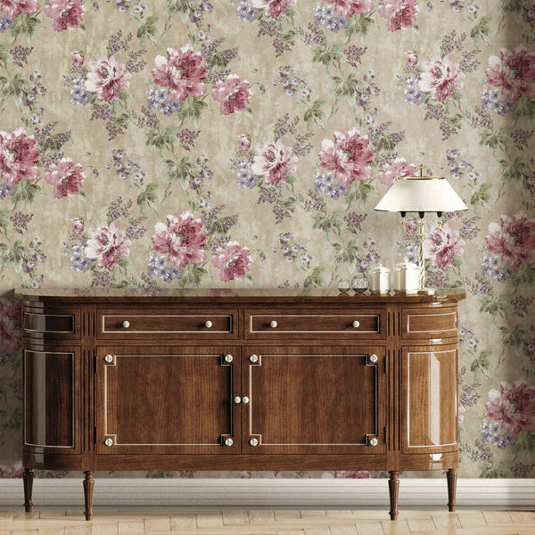 Lovely Deep Embossed Floral Wallpaper, Rich Textured Wallcovering, Traditional, Yellow Pink, Extra Large 114 sq ft Roll, Flowers Wallpaper - Adawall Wallpaper - Registered Trade Accounts Only, Wallpaper Wholesale Account - 4708-4 - Adawall Wholesale - Wallpaper Wholesaler