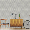 Luxurious Argyle Pattern Embossed Wallpaper, Gray, Silver Diamond Shape 3D Textured Shimmering, Geometric Design - Adawall Wallpaper - Registered Trade Accounts Only, Wallpaper Wholesale Account - 1213-2 - Adawall Wholesale - Wallpaper Wholesaler
