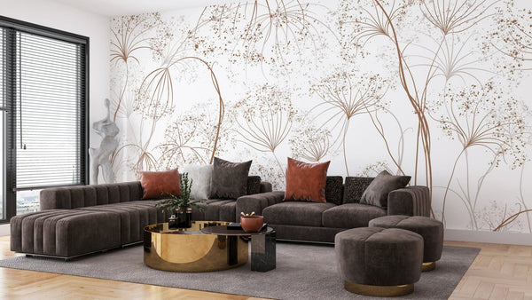 Luxury Art Wallpaper, Flower Mural, Oversized Custom Size Wall Art, Non - Woven, Non - Adhesive, Modern Wall Paper, Removable - Adawall Wallpaper - Registered Trade Accounts Only, Wallpaper Wholesale Account - W77850 - Adawall Wholesale - Wallpaper Wholesaler