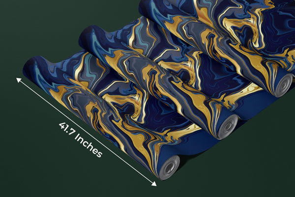 Luxury Blue Marble Wallpaper, Gold Abstract Mural, Oversized Custom Size Wall Art, Non - Woven, Non - Adhesive, Modern Wall Paper, Removable - Adawall Wallpaper - Registered Trade Accounts Only, Wallpaper Wholesale Account - W77916 - Adawall Wholesale - Wallpaper Wholesaler