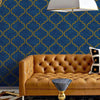 Luxury Blue Moroccan Embossed Wallpaper, Rich Textured Wallcovering, Traditional, Shiny Gold Accent, Extra Large 114 sq ft Roll, Washable - Adawall Wallpaper - Registered Trade Accounts Only, Wallpaper Wholesale Account - 4703-6 - Adawall Wholesale - Wallpaper Wholesaler