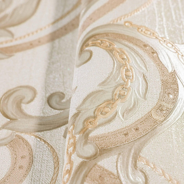 Luxury Deep Embossed Damask Wallpaper, Cream, Silver, Home & Commercial Use Decorative Wallcovering, Washable, Sturdy - Adawall Wallpaper - Registered Trade Accounts Only, Wallpaper Wholesale Account - 1308-2 - Adawall Wholesale - Wallpaper Wholesaler