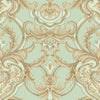 Luxury Deep Embossed Damask Wallpaper, Green, Gold Home & Commercial Use Decorative Wallcovering, Washable, Sturdy - Walloro High End Wallcoverings & More