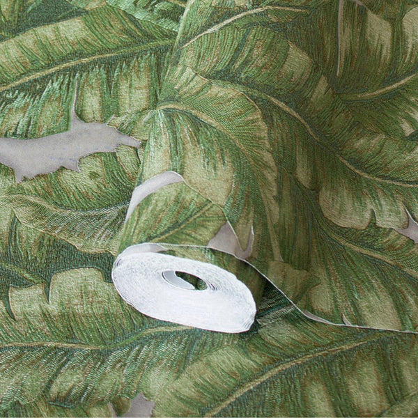 Luxury Leaf Pattern Wallpaper, Green Embossed Botanical Tropical Exotic Wallcovering, Plants Tropical Design - Adawall Wallpaper - Registered Trade Accounts Only, Wallpaper Wholesale Account - 1507-3 - Adawall Wholesale - Wallpaper Wholesaler