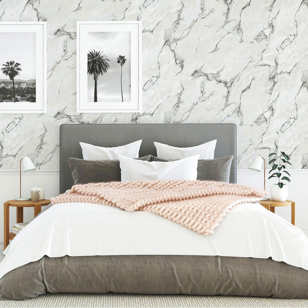 Luxury Marble Pattern Wallpaper, 3D Embossed Textured White, Gray Stone Design Realistic Wallcovering - Adawall Wallpaper - Registered Trade Accounts Only, Wallpaper Wholesale Account - 1109-2 - Adawall Wholesale - Wallpaper Wholesaler
