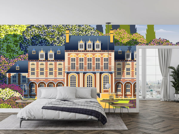 Medieval Old Mansion Wallpaper, Garden Mural, Oversized Custom Size Wall Art, Non - Woven, Non - Adhesive, Modern Wall Paper, Removable - Adawall Wallpaper - Registered Trade Accounts Only, Wallpaper Wholesale Account - W77774 - Adawall Wholesale - Wallpaper Wholesaler