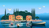 Mediterranean Landscape Wallpaper, Boats, Sea Mural, Oversized Custom Size Wall Art, Non - Woven, Non - Adhesive, Modern Wall Paper, Removable - Adawall Wallpaper - Registered Trade Accounts Only, Wallpaper Wholesale Account - W77770 - Adawall Wholesale - Wallpaper Wholesaler