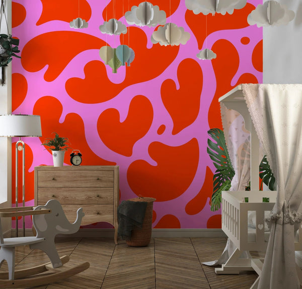 Melting Red Heart Wallpaper, Seamless Pattern Mural, Oversized Custom Size Wall Art, Non - Woven, Non - Adhesive, Modern Wall Paper, Removable - Adawall Wallpaper - Registered Trade Accounts Only, Wallpaper Wholesale Account - W78198 - Adawall Wholesale - Wallpaper Wholesaler