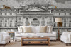 Modern Animals Building Wallpaper, Gray Jungle Wall Mural, Custom Size Architecture Wall Covering, Non - Woven, Non - Adhesive, Washable, Removable - Adawall Wallpaper - Registered Trade Accounts Only, Wallpaper Wholesale Account - FJ308-1 - Adawall Wholesale - Wallpaper Wholesaler