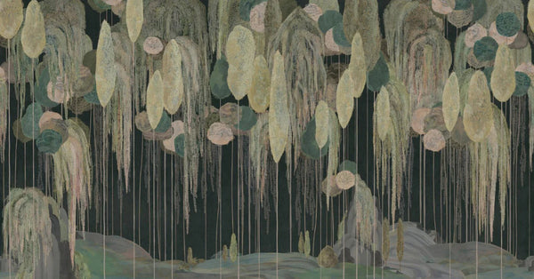 Modern Art Wall Mural, Trees Wallpaper, Black Green Oversized Nature Theme Customized Wall Covering, Non - Woven, Non - Adhesive, Removable, Washable, Large - Adawall Wallpaper - Registered Trade Accounts Only, Wallpaper Wholesale Account - SE309-1 - Adawall Wholesale - Wallpaper Wholesaler