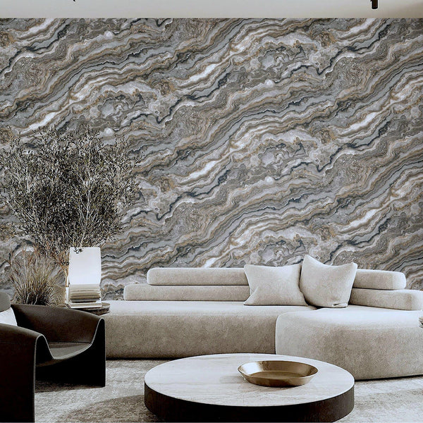Modern Blue, Gray Layered Marbled Wallpaper, Home Wall Decor, Aesthetic Wallpaper, Textured Wallcovering Non - Adhesive and Non - Peel and Stick - Adawall Wallpaper - Registered Trade Accounts Only, Wallpaper Wholesale Account - 23102-6 - Adawall Wholesale - Wallpaper Wholesaler