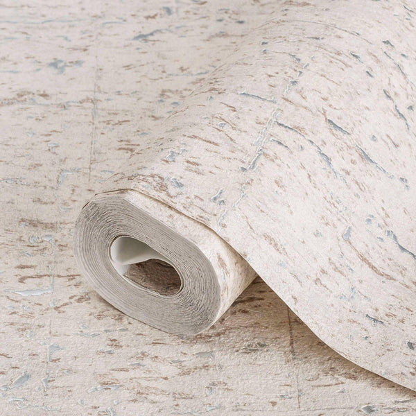 Modern Cork Embossed Wallpaper, Rich Textured Wallcovering, Traditional, Camper Van Log Cabin Decor, Extra Large 114 sq ft Roll, Washable - Walloro High End Wallcoverings & More