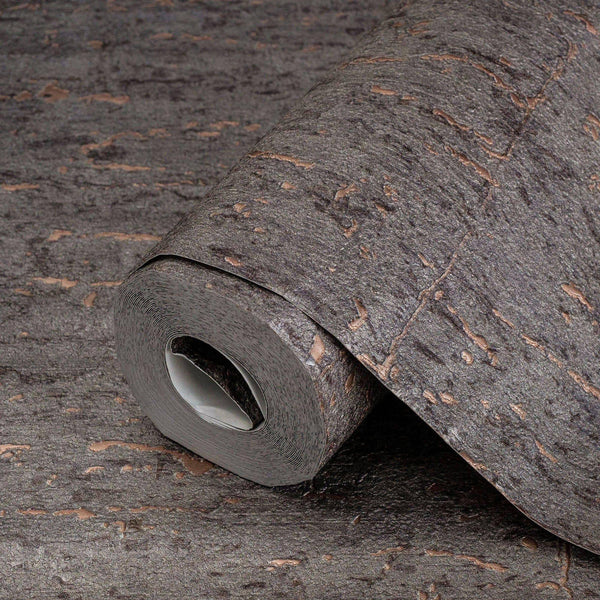 Modern Dark Cork Embossed Wallpaper, Rich Textured Wallcovering, Traditional, Camper Van Log Cabin Decor, 114 sq ft, Metallic Black Marbled - Adawall Wallpaper - Registered Trade Accounts Only, Wallpaper Wholesale Account - 4701-6 - Adawall Wholesale - Wallpaper Wholesaler