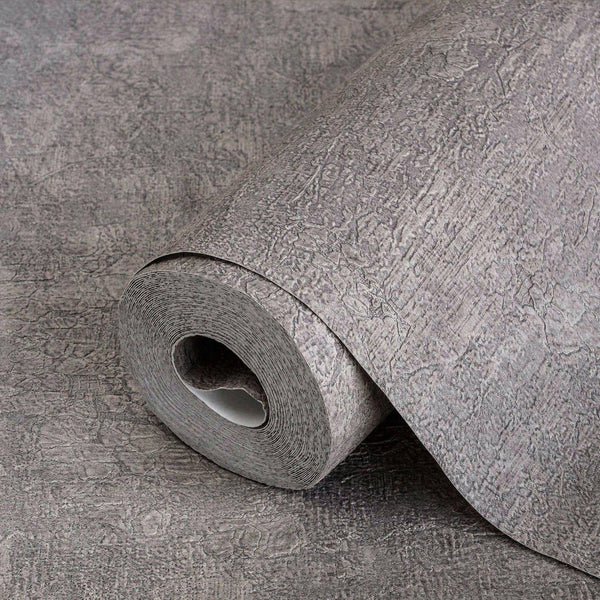 Modern Dark Gray Embossed Wallpaper, Home Wall Decor, Aesthetic Wallpaper, Textured Wallcovering Non-Adhesive - 41.7”W X 393”H - Walloro High End Wallcoverings & More