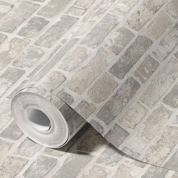 Modern Embossed Stone Brick Wallpaper, Beige, Gray Home Wall Decor, Realistic 3D Textured Wallcovering, Wall Accent - Adawall Wallpaper - Registered Trade Accounts Only, Wallpaper Wholesale Account - 23104-2 - Adawall Wholesale - Wallpaper Wholesaler
