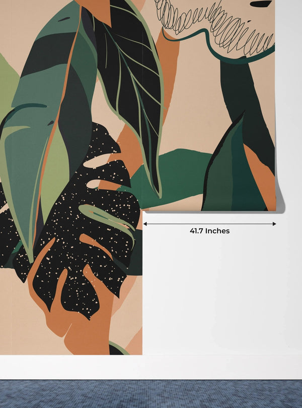 Modern Exotic Wallpaper, Jungle Plants Mural, Oversized Custom Size Wall Art, Non - Woven, Non - Adhesive, Modern Wall Paper, Removable - Adawall Wallpaper - Registered Trade Accounts Only, Wallpaper Wholesale Account - W77747 - Adawall Wholesale - Wallpaper Wholesaler
