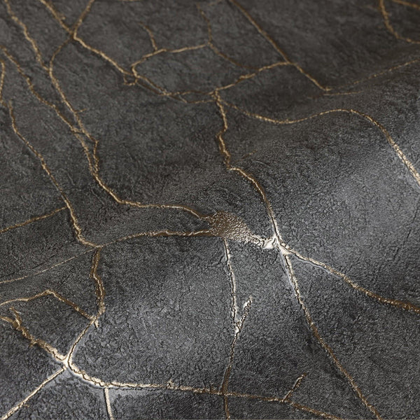 Modern Stone Embossed Wallpaper, Dark Gray, Copper Vein Pattern, Abstract Marble Design Home Wall Decor, Aesthetic Wallpaper, Textured Wallcovering - Adawall Wallpaper - Registered Trade Accounts Only, Wallpaper Wholesale Account - 23107-5 - Adawall Wholesale - Wallpaper Wholesaler