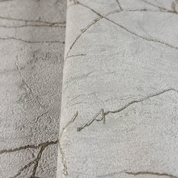 Modern Stone Embossed Wallpaper, Light Gray Vein Pattern, Abstract Marble Design Home Wall Decor, Aesthetic Wallpaper, Textured Wallcovering - Walloro High End Wallcoverings & More