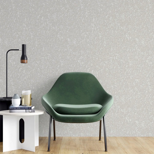 Modern Textured Wallpaper, Light Gray Solid Color Sparkling Light Neutral Colors Non-Pasted Wallcovering, Plain Abstract Design - Walloro High End Wallcoverings & More