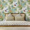 Multi - Color Birds Deep Embossed Wallpaper, White, Red, Blue Stylish 3D Textured Tropical Plants Wallcovering - Adawall Wallpaper - Registered Trade Accounts Only, Wallpaper Wholesale Account - 9905-3 - Adawall Wholesale - Wallpaper Wholesaler