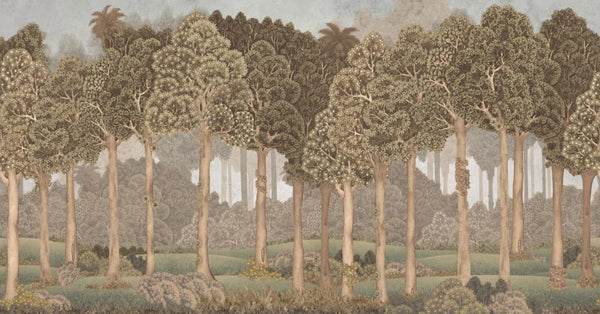 Nature Scene Trees Wall Mural, Beige Forest Wallpaper, Large Landscape Custom Size Wall Covering, Non - Woven, Non - Pasted, Removable, Washable, Art - Adawall Wallpaper - Registered Trade Accounts Only, Wallpaper Wholesale Account - SE306-3 - Adawall Wholesale - Wallpaper Wholesaler