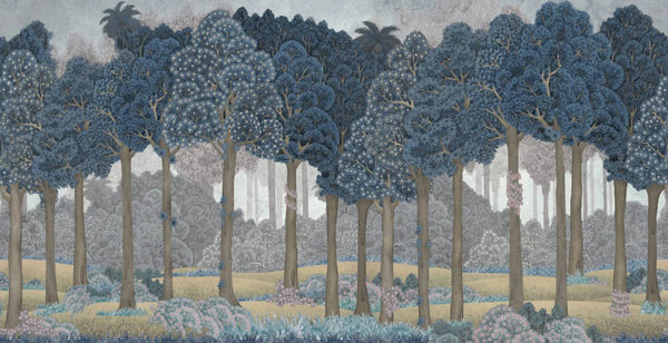 Nature Scene Trees Wall Mural, Blue Forest Wallpaper, Large Landscape Custom Size Wall Covering, Non - Woven, Non - Pasted, Removable, Washable, Art - Adawall Wallpaper - Registered Trade Accounts Only, Wallpaper Wholesale Account - SE306-2 - Adawall Wholesale - Wallpaper Wholesaler