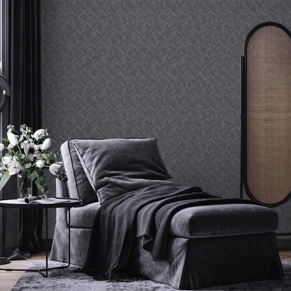 Neutral Geometric Modern Textured Wallpaper, Contemporary Minimalist Wallcovering, Wall Accent - Walloro High End Wallcoverings & More