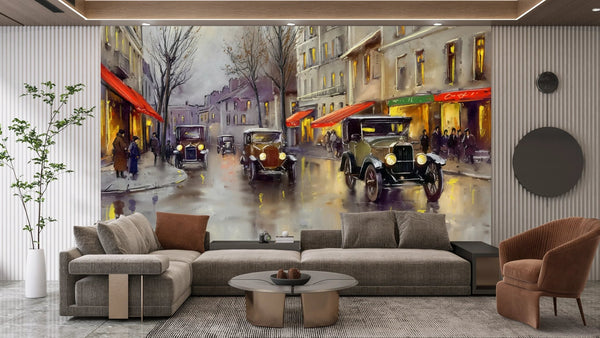 Old Town Wallpaper, Watercolor Mural, Oversized Custom Size Wall Art, Non - Woven, Non - Adhesive, Modern Wall Paper, Removable - Adawall Wallpaper - Registered Trade Accounts Only, Wallpaper Wholesale Account - W77822 - Adawall Wholesale - Wallpaper Wholesaler