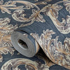 Oriental Damask Deep Embossed Wallpaper, Blue 3D Textured Wallcovering, Traditional, Extra Large 114 sq ft Roll, Stylish Wallpaper, Floral, Blue - Adawall Wallpaper - Registered Trade Accounts Only, Wallpaper Wholesale Account - 6808-5 - Adawall Wholesale - Wallpaper Wholesaler