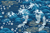 Oriental Sea Wallpaper, Seamless Pattern Mural, Oversized Custom Size Wall Art, Non - Woven, Non - Adhesive, Modern Wall Paper, Removable - Adawall Wallpaper - Registered Trade Accounts Only, Wallpaper Wholesale Account - W77697 - Adawall Wholesale - Wallpaper Wholesaler