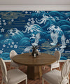 Oriental Sea Wallpaper, Seamless Pattern Mural, Oversized Custom Size Wall Art, Non - Woven, Non - Adhesive, Modern Wall Paper, Removable - Adawall Wallpaper - Registered Trade Accounts Only, Wallpaper Wholesale Account - W77697 - Adawall Wholesale - Wallpaper Wholesaler
