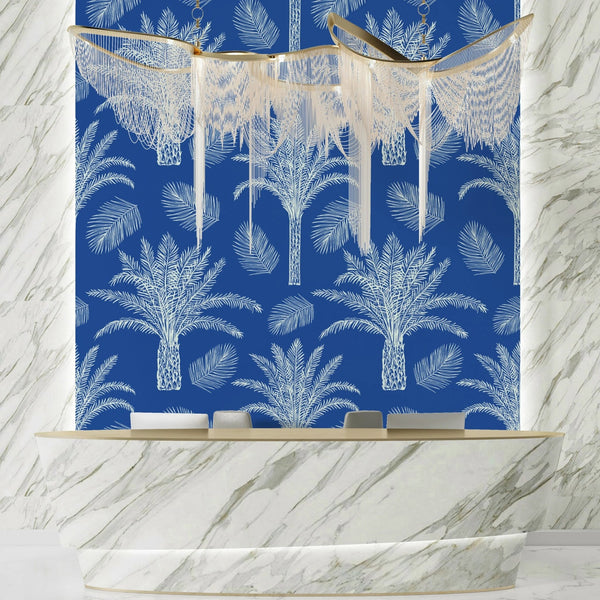 Palm Trees and Leaves Wallpaper, Seamless Pattern Mural, Oversized Custom Size Wall Art, Non - Woven, Non - Adhesive, Modern Wall Paper, Removable - Adawall Wallpaper - Registered Trade Accounts Only, Wallpaper Wholesale Account - W77498 - Adawall Wholesale - Wallpaper Wholesaler