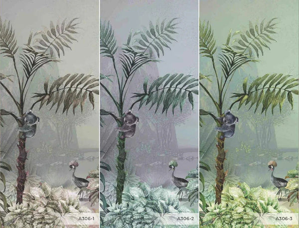 Palm Trees Nature Scene Tropical Wall Mural, Gray Custom Size Wallpaper, Non - Woven, Non - Pasted, Washable, Oversized Large Wall Art, Removable - Adawall Wallpaper - Registered Trade Accounts Only, Wallpaper Wholesale Account - A306-2 - Adawall Wholesale - Wallpaper Wholesaler