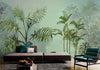 Palm Trees Nature Scene Tropical Wall Mural, Green Custom Size Wallpaper, Non-Woven, Non-Pasted, Washable, Oversized Large Wall Art, Removable (Copy) - Walloro High End Wallcoverings & More
