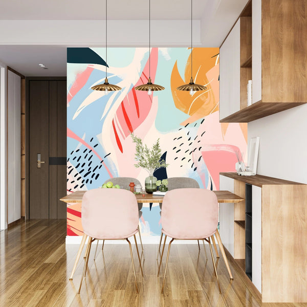 Pastel Abstract Summer Wallpaper, Seamless Pattern Mural, Oversized Custom Size Wall Art, Non - Woven, Non - Adhesive, Modern Wall Paper, Removable - Adawall Wallpaper - Registered Trade Accounts Only, Wallpaper Wholesale Account - W78208 - Adawall Wholesale - Wallpaper Wholesaler