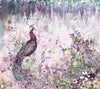 Peacock Forest Wall Mural, Purple Scenic Non-Woven Nature Theme Large Wall Poster, Non-Adhesive Modern Jungle Wall Art - Walloro High End Wallcoverings & More