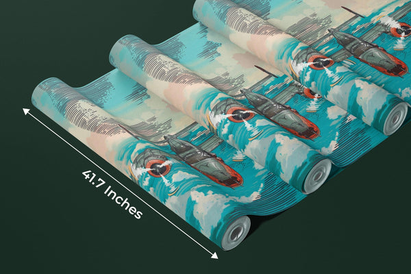 Plane in the Sky Wallpaper, Over the Sea Mural, Oversized Custom Size Wall Art, Non - Woven, Non - Adhesive, Modern Wall Paper, Removable - Adawall Wallpaper - Registered Trade Accounts Only, Wallpaper Wholesale Account - W78143 - Adawall Wholesale - Wallpaper Wholesaler
